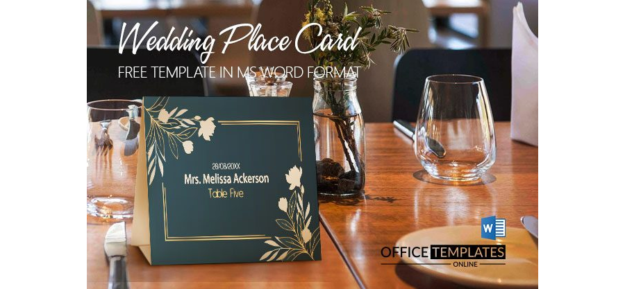 Wedding Place Card Template in MS Word - 2