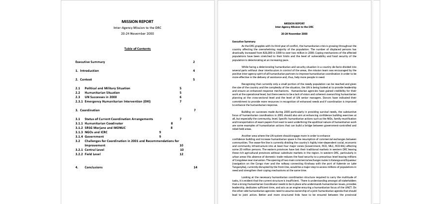 Download Mission Report Outline Template