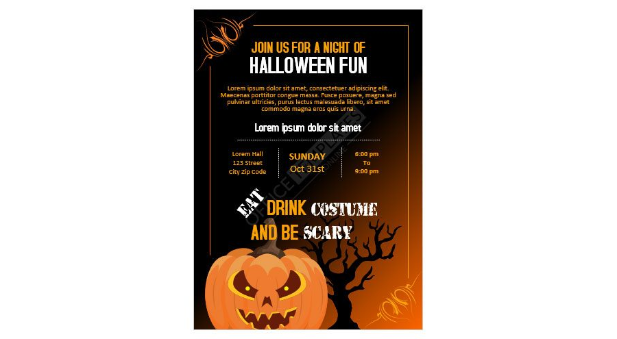 Download Halloween Party Invitation Card Design in MS Word