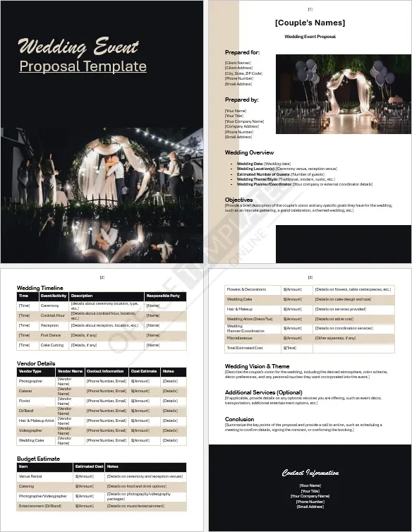 Wedding Event Proposal Template