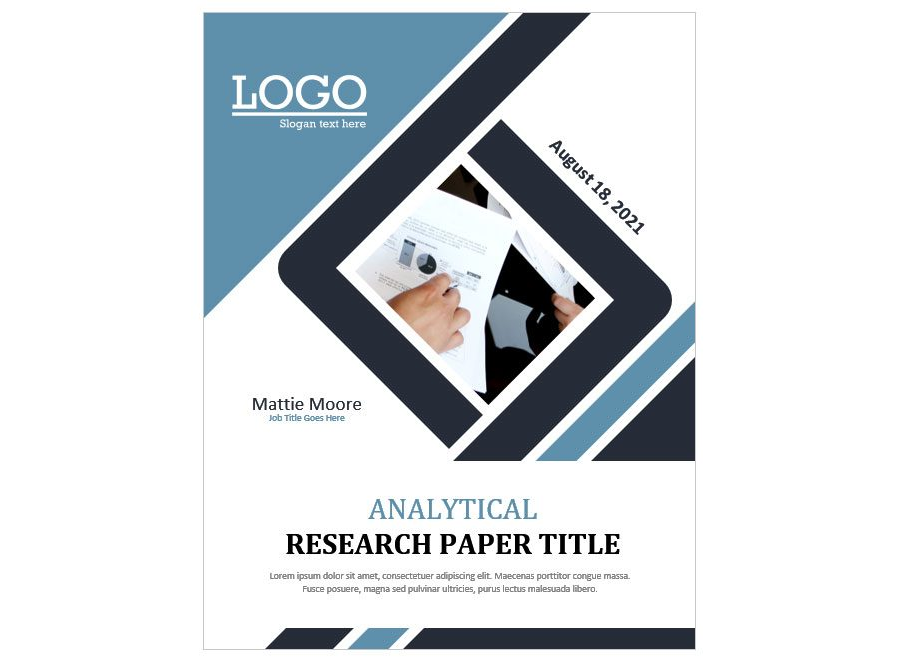 Download MS Word Analytical Research Paper Cover Page