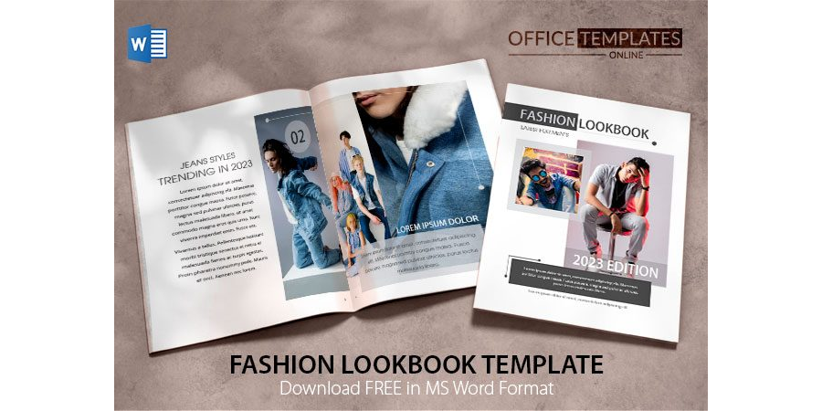 Men's Fashion Lookbook Template in MS Word Format