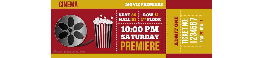 Raffle Movie Ticket Template in MS Word