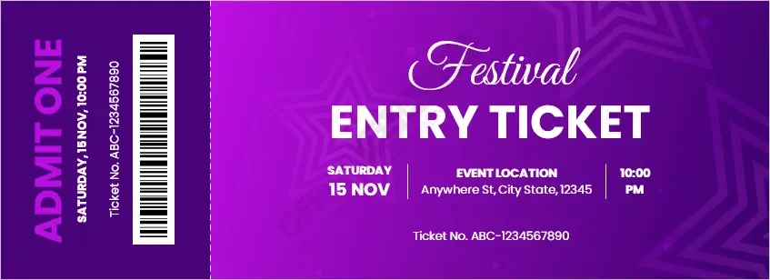 Festival Entry Ticket Template