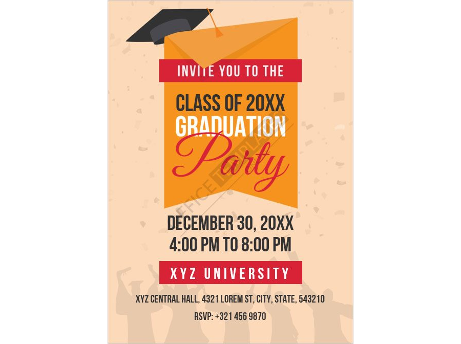 Generic Graduation Party Invitation Template in MS Word Format