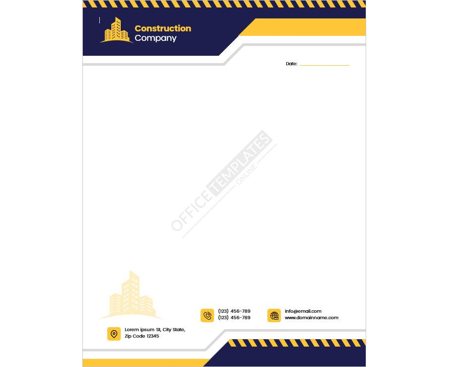Construction Company Letterhead Template
