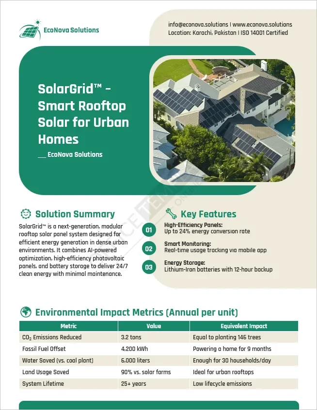 SolarGrid &ndash; Green Energy Impact Summary