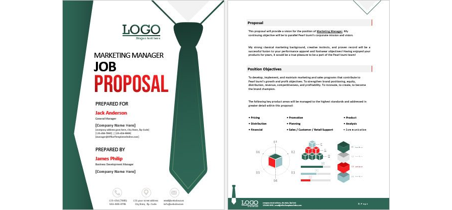 Download Marketing Manager Job Proposal Template