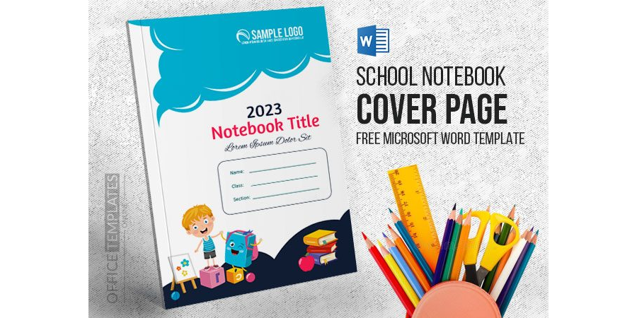 A5 Size School Notebook Cover Page Template in MS Word