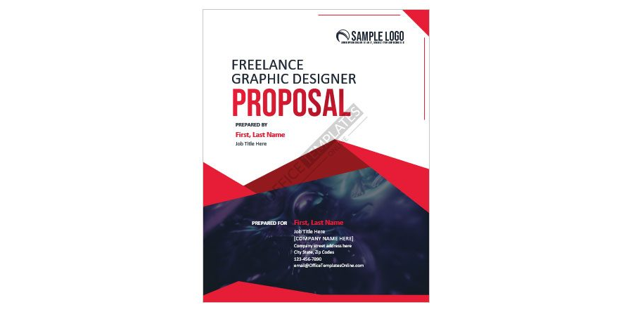 Download Cover Page Template for Freelance Graphic Designer in MS Word
