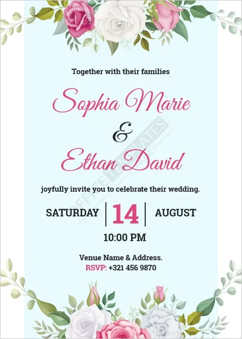 Floral Wedding Invitation Template