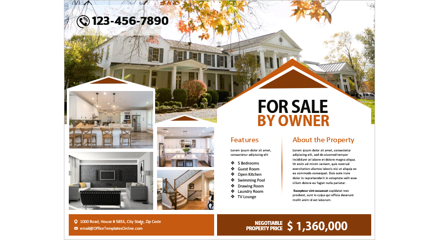 Elegant FSBO Flyer Template in MS Word