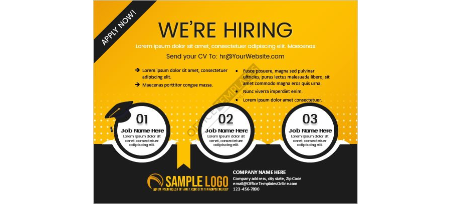 Download We are Hiring Flyer Template for Microsoft Word