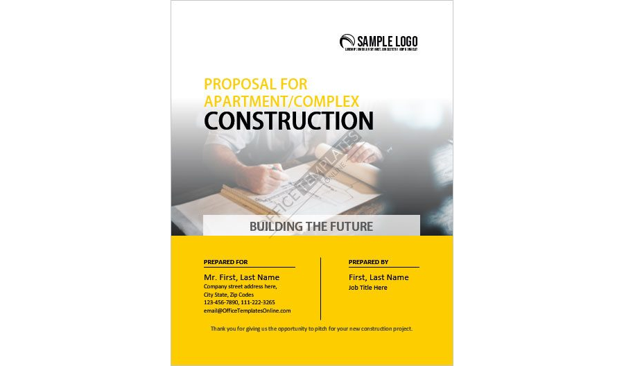 Download Apartment/Complex Construction Proposal Format for MS Word