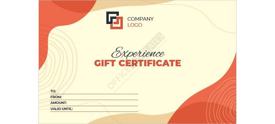 Experience Gift Certificate Template