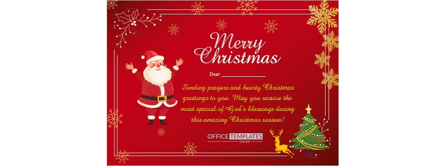 Download Merry Christmas Card Template in MS Word