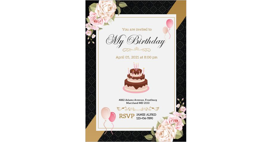 Download My Birthday Invitation Card Template for MS Word