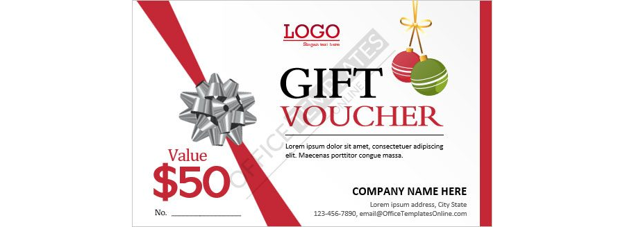 Christmas Holidays Gift Voucher Template for MS Word