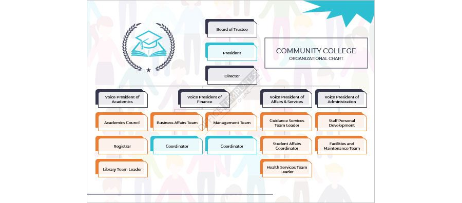 Community College Organizational Chart Template in MS Word
