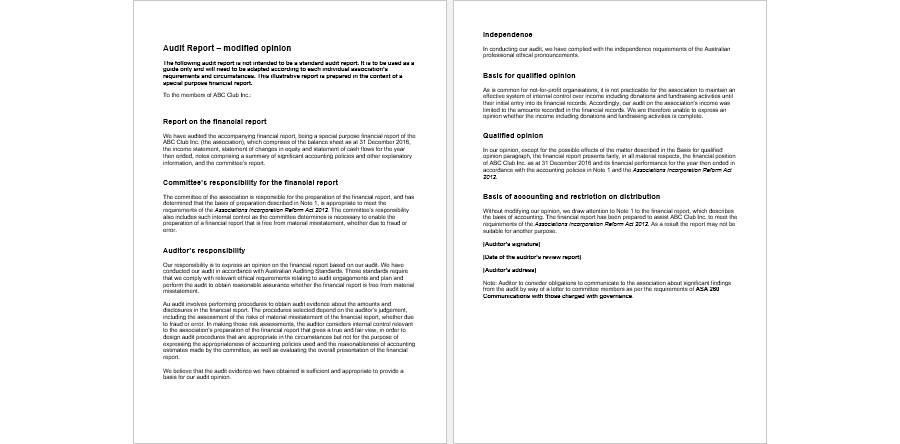 Sample Audit Report -Template (Modified Opinion)