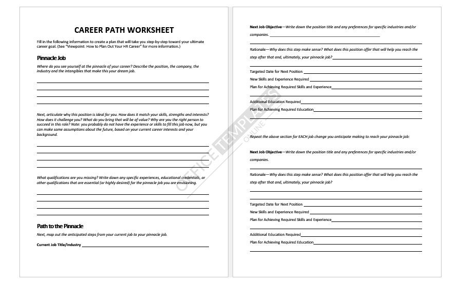 Career Path Worksheet