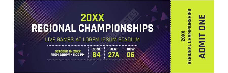 Sports Admit-One Ticket Template