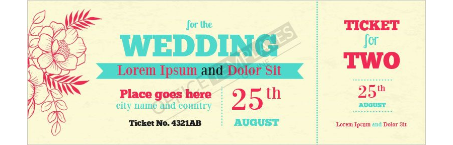Wedding Event Ticket Template