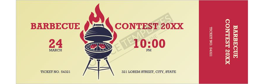 BBQ Event Ticket Template in MS Word