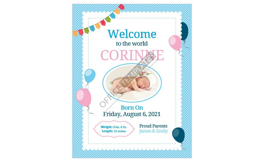 Download MS Word Birthday Announcement Template