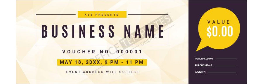 Event Ticket Voucher Template