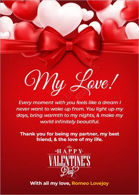 Romantic Valentine's Day Card Template