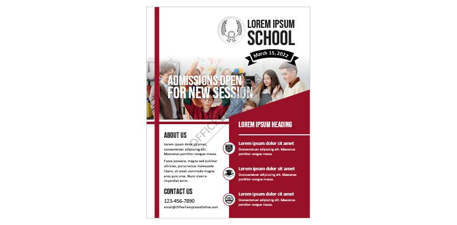 Download School Admissions Open Flyer Template for Microsoft Word