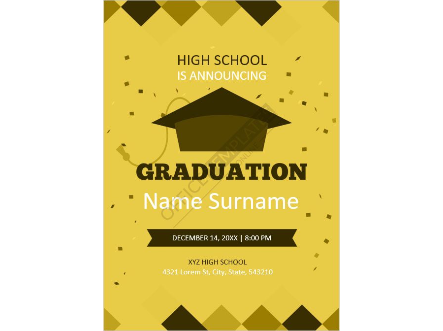 High School Graduation Party Invitation Template in MS Word