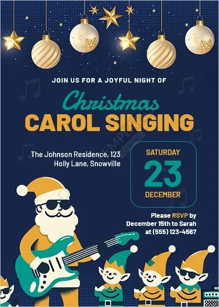 Christmas Carol Singing Invitation Template