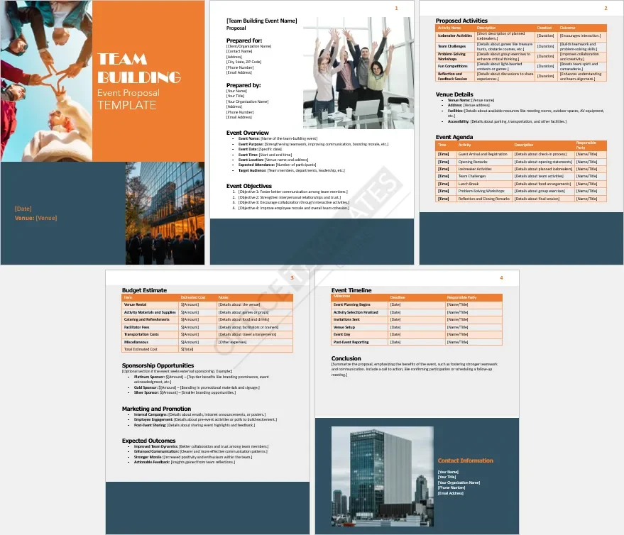 Team Building Event Proposal Template
