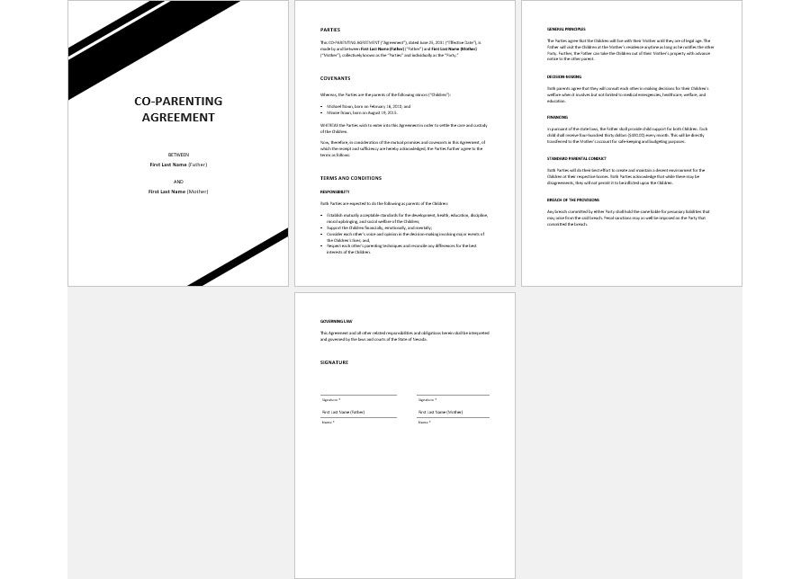Co-Parenting Agreement template