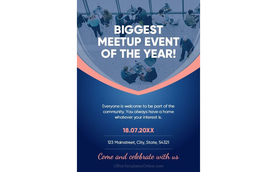 Meetup Event Announcement Template in MS Word