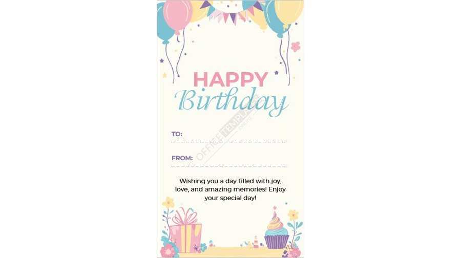 Birthday Gift Tag Template