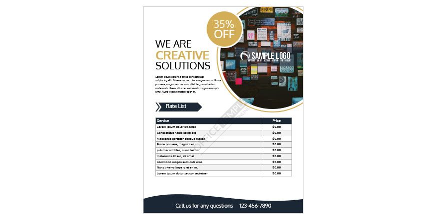 Download Customizable Service Rate List Template for MS Word