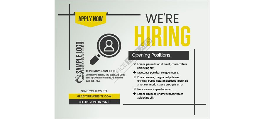 Download We are Hiring Corporate Job Poster Design Template in MS Word