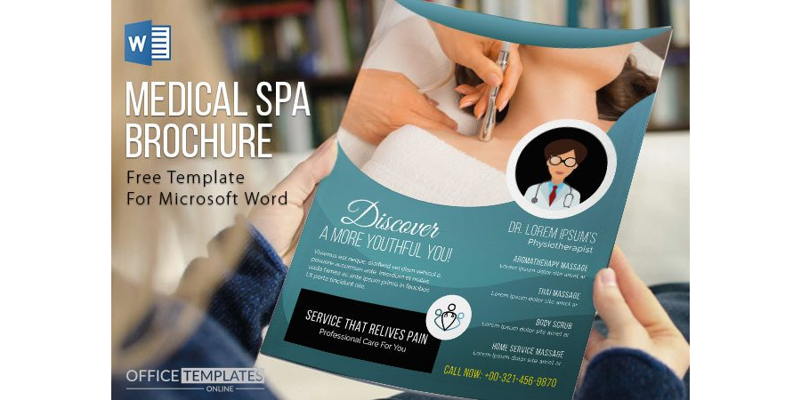Medical SPA Brochure Design Template for MS Word