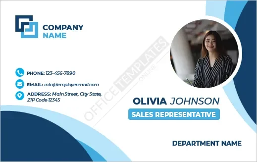 Sales Representative Name Card Template