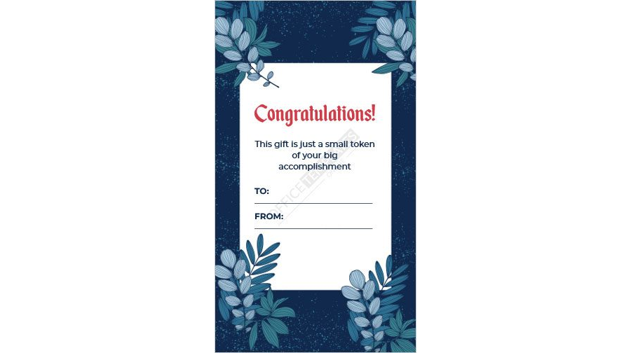Congratulations Gift Tag Template