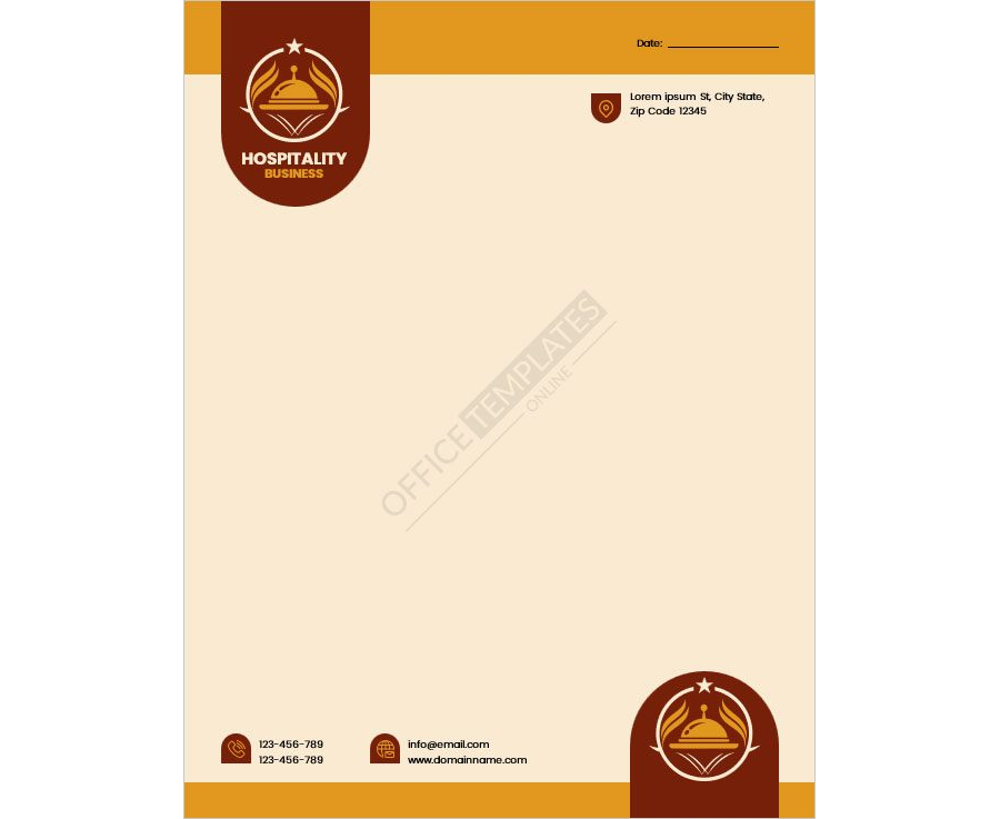 Hospitality Business Letterhead Template