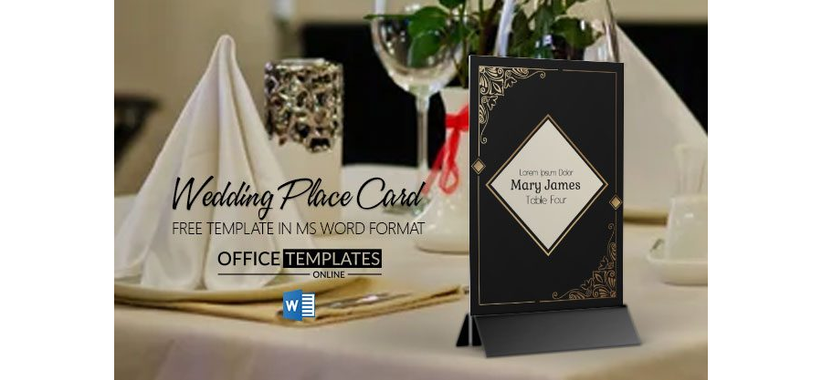 Wedding Place Card Template in MS Word - 6