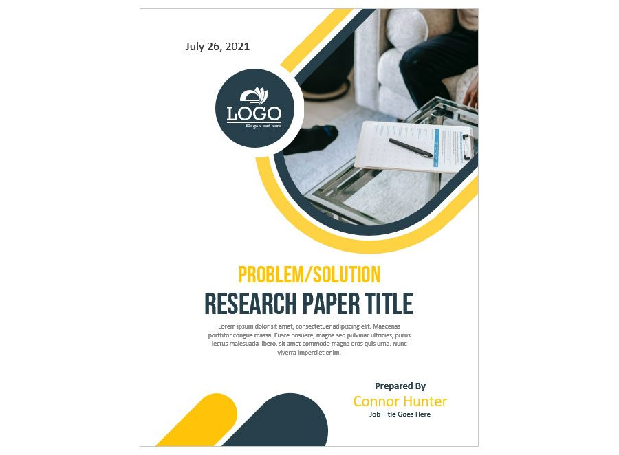 Download Cover Page Format for Problem/Solution Research Paper in MS Word