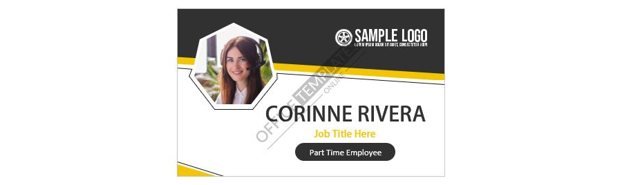 Download Part-time Employee Name Badge Sample in Microsoft Word