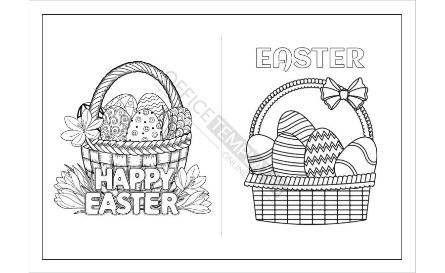 Easter Eggs With Letters Spelling Out "Easter" Coloring Page Template