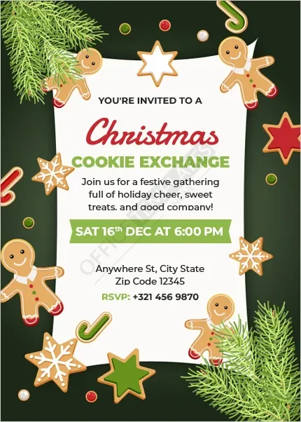 Christmas Cookie Exchange Invitation Template