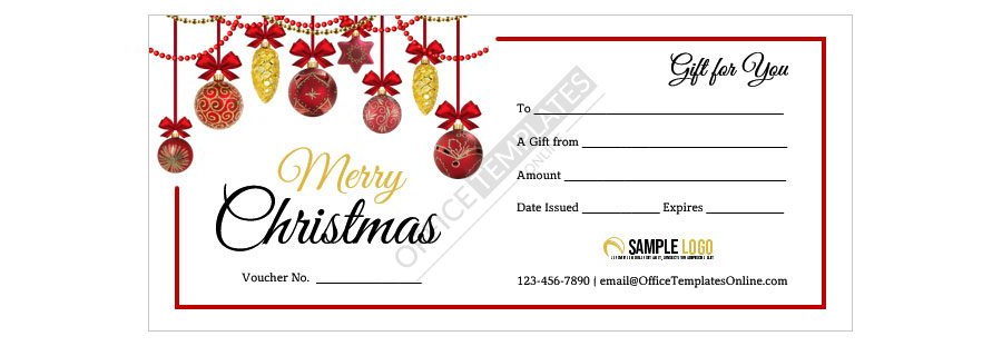 Download MS Word Merry Christmas Gift Certificate Template
